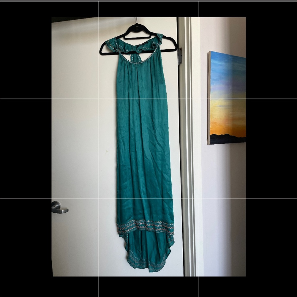 Gorgeous satin green maxi dress